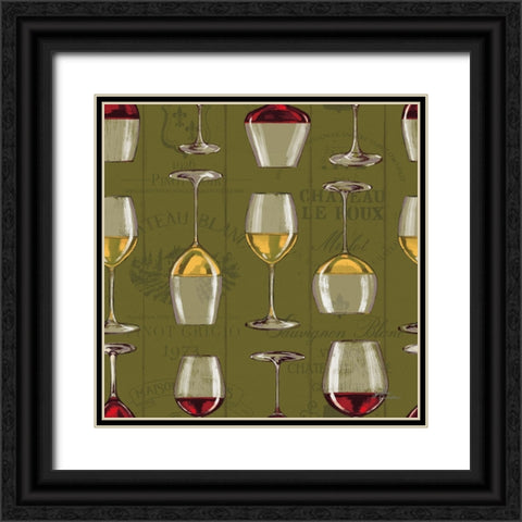 Wine Tasting Step 02C Black Ornate Wood Framed Art Print with Double Matting by Penner, Janelle