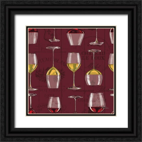 Wine Tasting Step 02D Black Ornate Wood Framed Art Print with Double Matting by Penner, Janelle