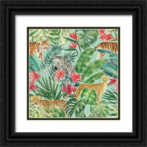 Jungle Vibes Step 01C Black Ornate Wood Framed Art Print with Double Matting by Penner, Janelle