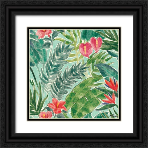 Jungle Vibes Step 02C Black Ornate Wood Framed Art Print with Double Matting by Penner, Janelle