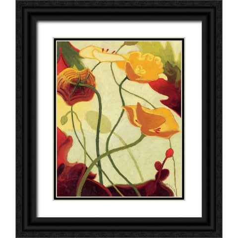 Tres Vignes III Black Ornate Wood Framed Art Print with Double Matting by Novak, Shirley