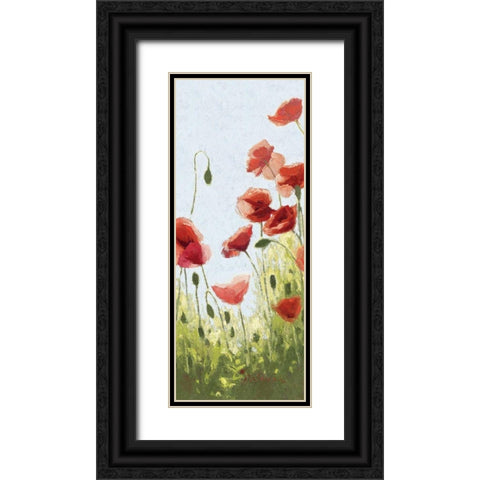 Mountain Poppies II - Wag Black Ornate Wood Framed Art Print with Double Matting by Novak, Shirley