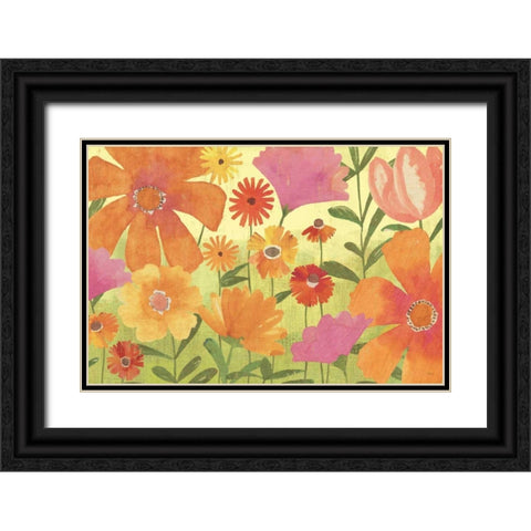 Spring Fling Black Ornate Wood Framed Art Print with Double Matting by Charron, Veronique
