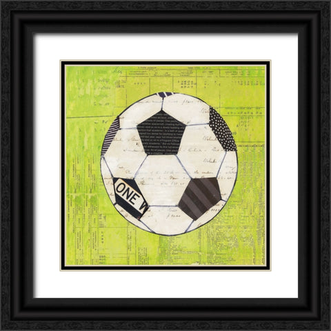 Play Ball III Bright Black Ornate Wood Framed Art Print with Double Matting by Prahl, Courtney