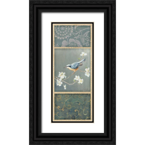 Nuthatch - Wag Black Ornate Wood Framed Art Print with Double Matting by Nai, Danhui