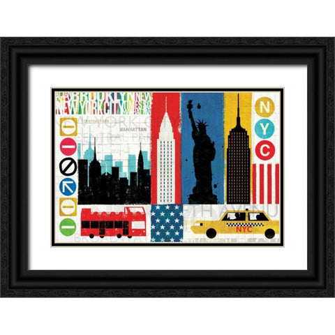 New York City Experience Black Ornate Wood Framed Art Print with Double Matting by Mullan, Michael