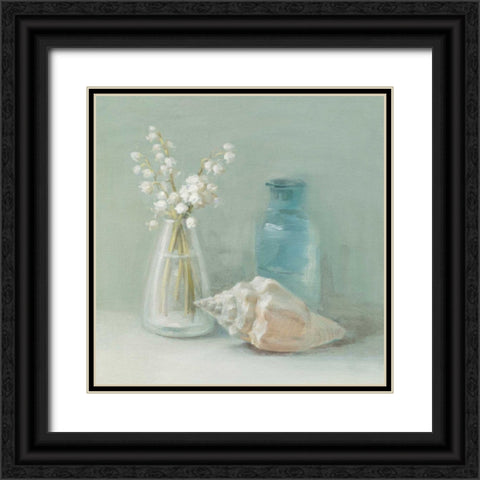 Lily of the Valley Spa Black Ornate Wood Framed Art Print with Double Matting by Nai, Danhui