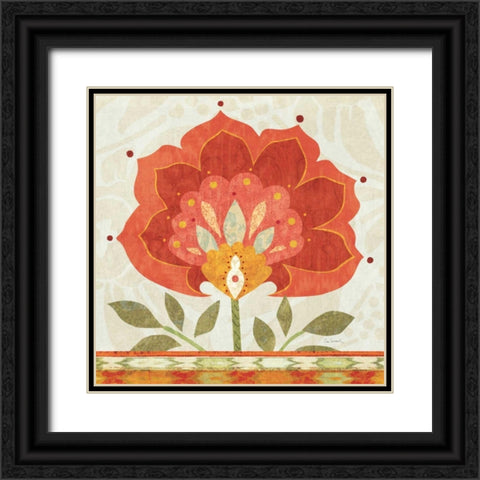 Ikat Bloom I Black Ornate Wood Framed Art Print with Double Matting by Schlabach, Sue