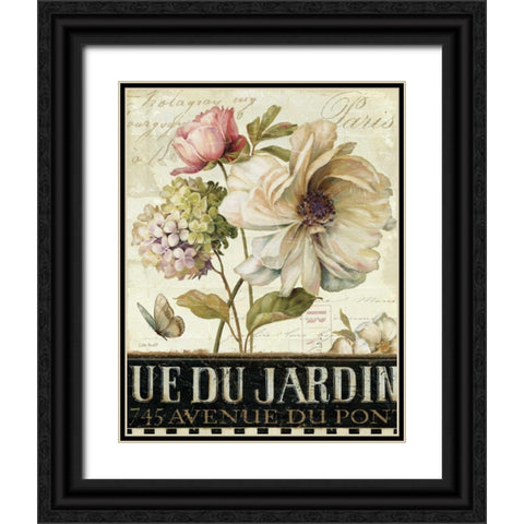 Marche de Fleurs II Black Ornate Wood Framed Art Print with Double Matting by Audit, Lisa