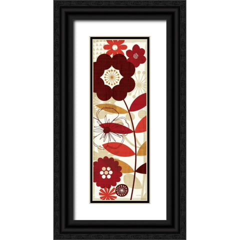 Floral Pop Panel I Black Ornate Wood Framed Art Print with Double Matting by Mullan, Michael