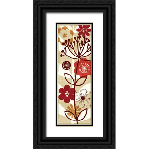 Floral Pop Panel II Black Ornate Wood Framed Art Print with Double Matting by Mullan, Michael