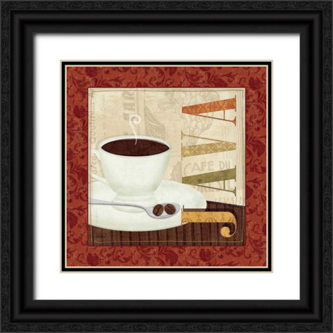 Coffee Cup I Black Ornate Wood Framed Art Print with Double Matting by Charron, Veronique