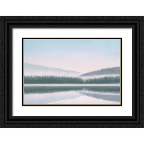 Lakeside Morning Black Ornate Wood Framed Art Print with Double Matting by Wiens, James