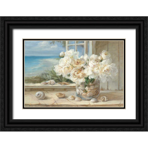 By the Sea Black Ornate Wood Framed Art Print with Double Matting by Nai, Danhui