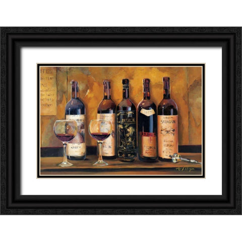 Cellar Reds Black Ornate Wood Framed Art Print with Double Matting by Hageman, Marilyn