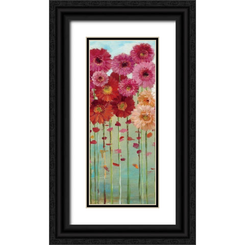 Daisies Spring II Black Ornate Wood Framed Art Print with Double Matting by Nai, Danhui