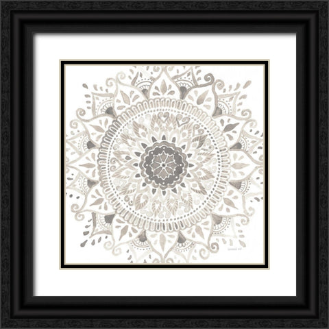 Mandala Delight I Neutral Crop Black Ornate Wood Framed Art Print with Double Matting by Nai, Danhui