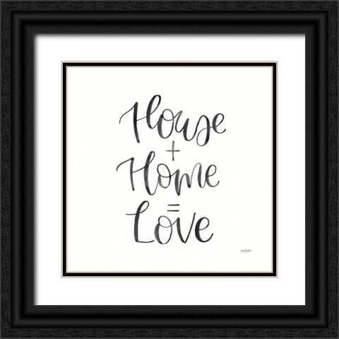 Home Sweet Home III BW Black Ornate Wood Framed Art Print with Double Matting by Jackson, Jenaya
