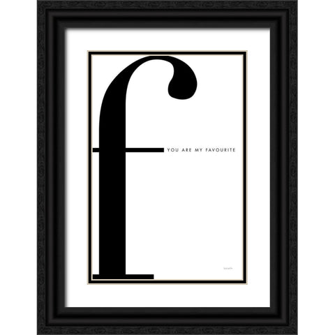 F is for favorite on White Black Ornate Wood Framed Art Print with Double Matting by Charro, Mercedes Lopez