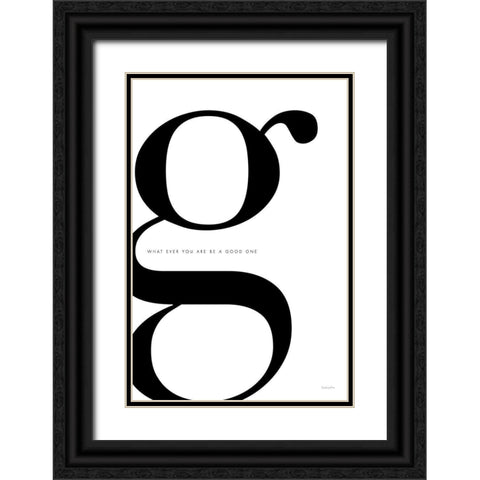G is for Good on White Black Ornate Wood Framed Art Print with Double Matting by Charro, Mercedes Lopez