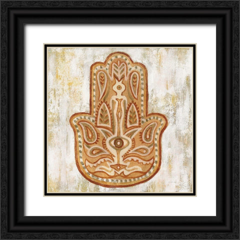Hamsa Black Ornate Wood Framed Art Print with Double Matting by Vassileva, Silvia