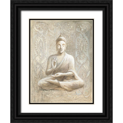 Peace of the Buddha Black Ornate Wood Framed Art Print with Double Matting by Nai, Danhui