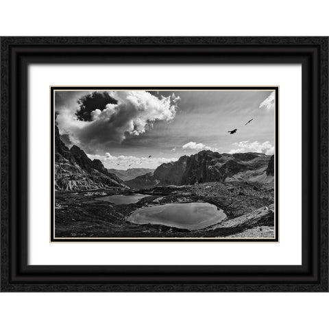 Dolomiti III Black Ornate Wood Framed Art Print with Double Matting by Aledanda