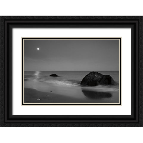 Summer Moon Black Ornate Wood Framed Art Print with Double Matting by Aledanda