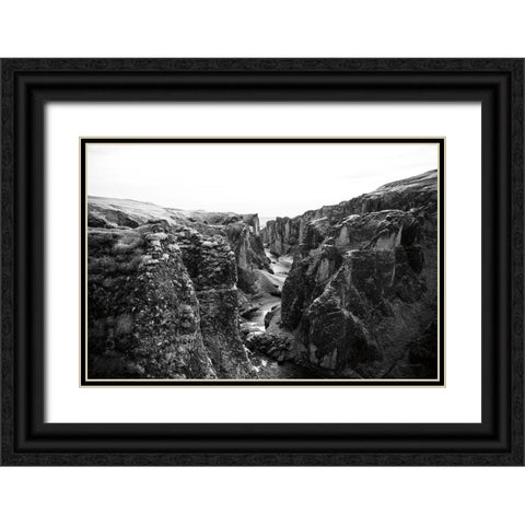 Fjadrargljufur Black Ornate Wood Framed Art Print with Double Matting by Marshall, Laura