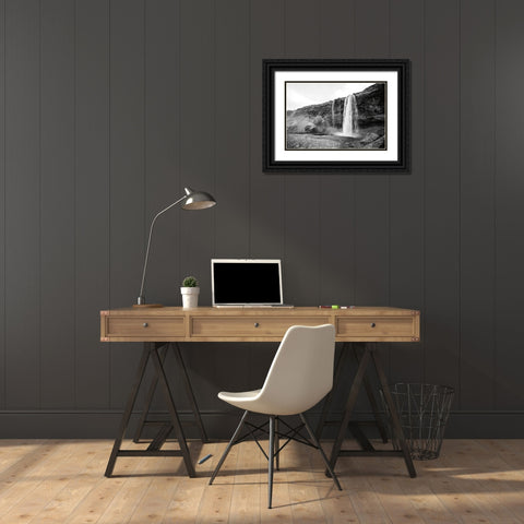 Seljalandsfoss Black Ornate Wood Framed Art Print with Double Matting by Marshall, Laura