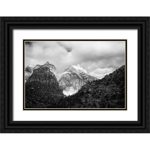 The East Temple Black Ornate Wood Framed Art Print with Double Matting by Marshall, Laura