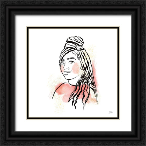 Feminine Ink II Black Ornate Wood Framed Art Print with Double Matting by Averinos, Melissa