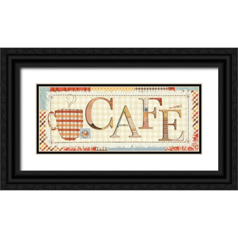 Patchwork Cafe I Black Ornate Wood Framed Art Print with Double Matting by Pela Studio
