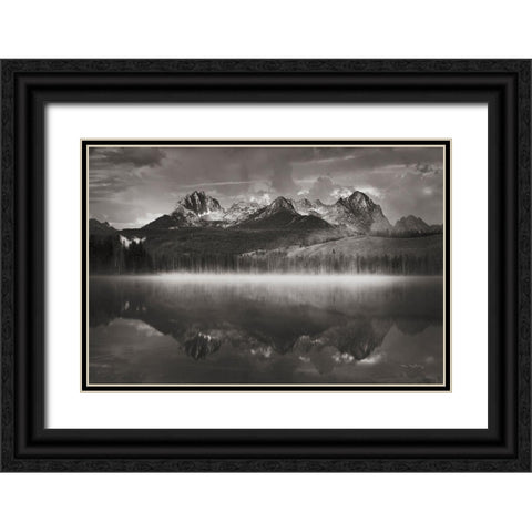 Little Redfish Lake Mist II Black Ornate Wood Framed Art Print with Double Matting by Majchrowicz, Alan