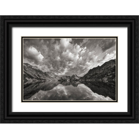 Sawtooth Lake Reflection I Black Ornate Wood Framed Art Print with Double Matting by Majchrowicz, Alan