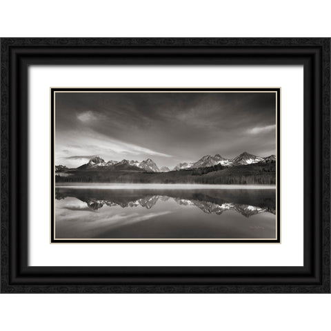 Little Redfish Lake Morning II Black Ornate Wood Framed Art Print with Double Matting by Majchrowicz, Alan
