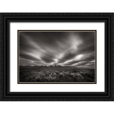 Teton Sky Black Ornate Wood Framed Art Print with Double Matting by Majchrowicz, Alan