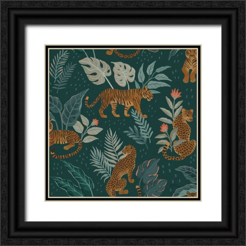 Big Cat Beauty Pattern IC Black Ornate Wood Framed Art Print with Double Matting by Penner, Janelle