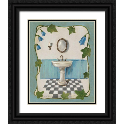 Bell Flower Bath II on Ivory Black Ornate Wood Framed Art Print with Double Matting by Vassileva, Silvia