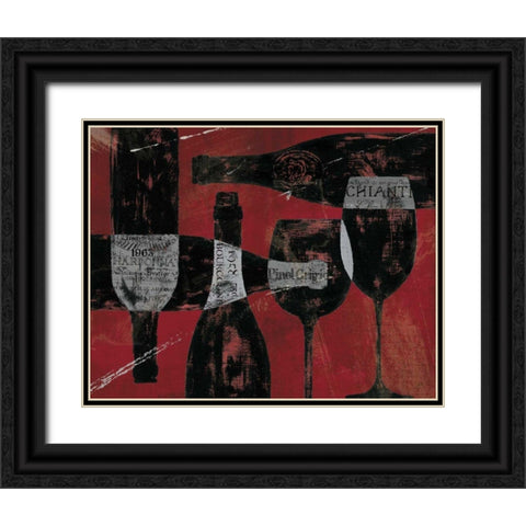 Wine Selection Red Black Ornate Wood Framed Art Print with Double Matting by Brissonnet, Daphne