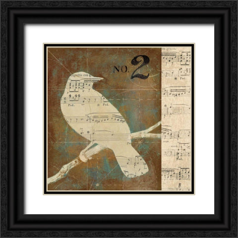 Bird Silhouette I Black Ornate Wood Framed Art Print with Double Matting by D Salusti