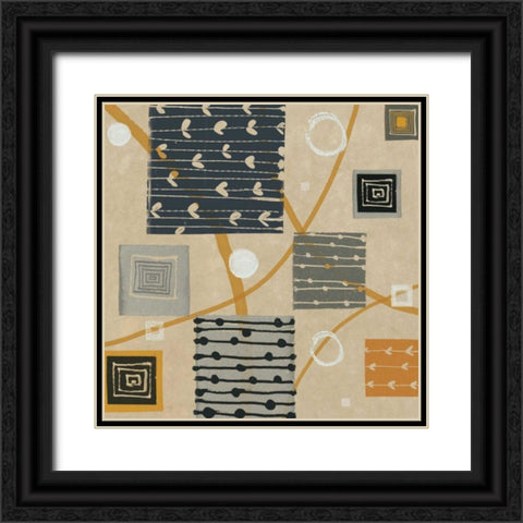 Graphic Tiles I Black Ornate Wood Framed Art Print with Double Matting by Wild Apple Portfolio