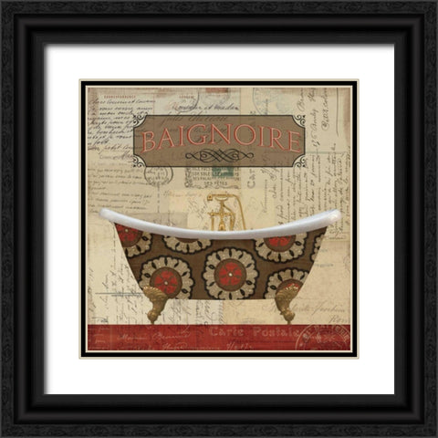 Postcard Bath II Black Ornate Wood Framed Art Print with Double Matting by Pela Studio