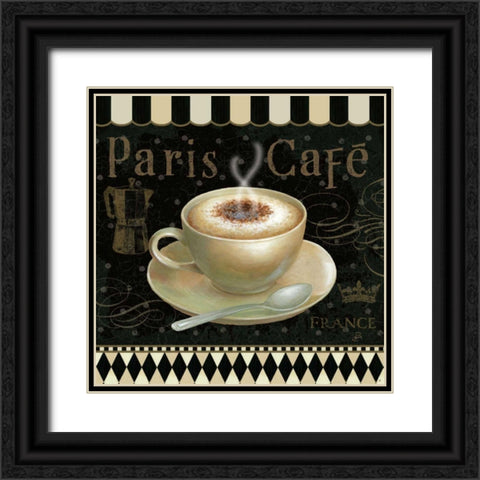 Cafe Parisien III Black Ornate Wood Framed Art Print with Double Matting by Brissonnet, Daphne