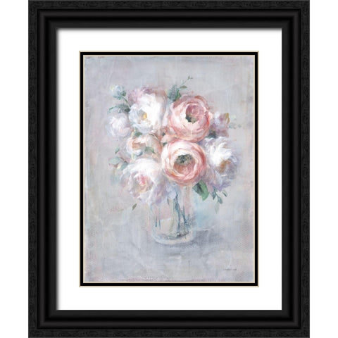Light Summer Blooms I Black Ornate Wood Framed Art Print with Double Matting by Nai, Danhui