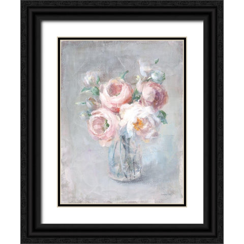 Light Summer Blooms II Black Ornate Wood Framed Art Print with Double Matting by Nai, Danhui