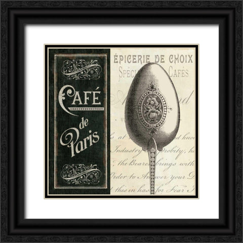 French Menu I Black Ornate Wood Framed Art Print with Double Matting by Pela Studio