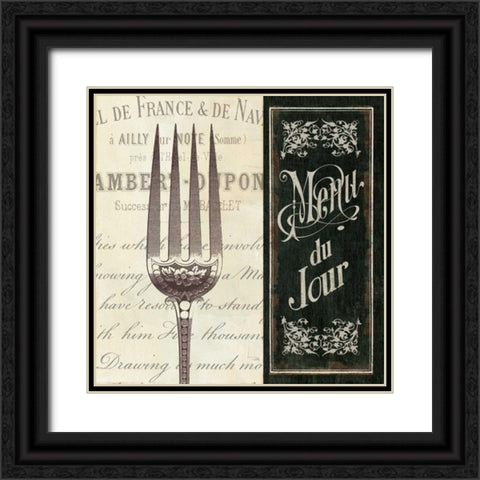 French Menu II Black Ornate Wood Framed Art Print with Double Matting by Pela Studio
