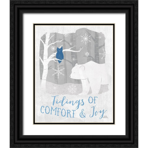 Woodland Wishes IV Blue Black Ornate Wood Framed Art Print with Double Matting by Marshall, Laura