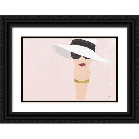 Fashion Forward Rose Gold Black Ornate Wood Framed Art Print with Double Matting by Hershey, Moira